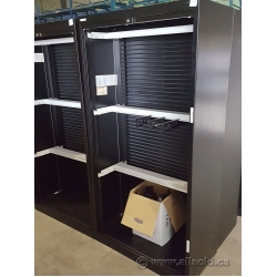 Clearance Black Roll Up Front Storage Filing Cabinet